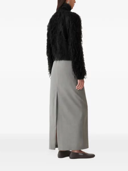 Cardigan Fabiana Filippi cu franjuri tricotate negru
