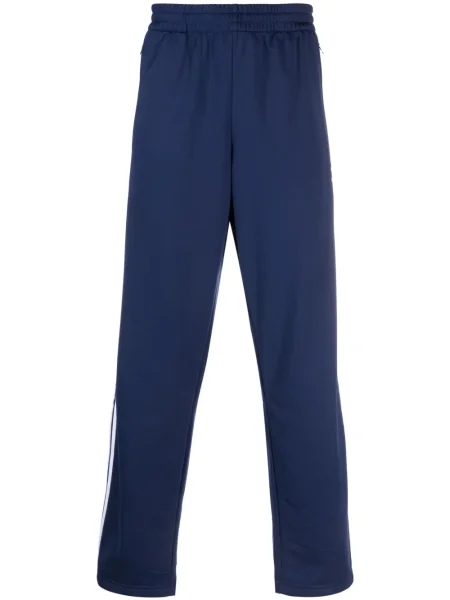 Pantaloni Adidas cu dungi cu autograf albastru
