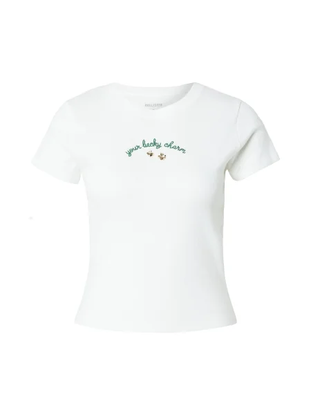 HOLLISTER Tricou PATRICKS verde alb