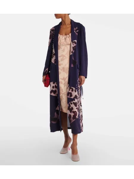 Rochie Dries Van Noten cu imagine de costum albastru
