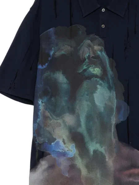 Tricou polo Croquis cu imagine albastru