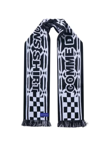 Fular Comme Des Garçons Shirt cu franjuri tricotate negru