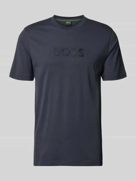 T-shirt o kroju regular fit z czystej Model TS_TERRACE' Boss Green granatowa