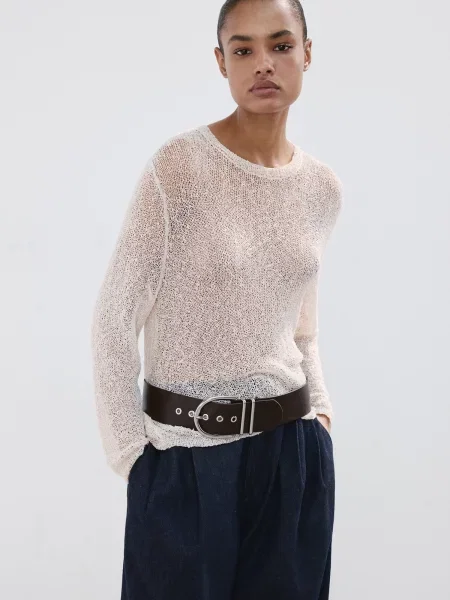 MANGO Pantaloni cu cute Souffle bleumarin