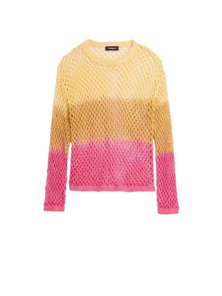 Desigual Pulóver barna rózsaszín sárga
