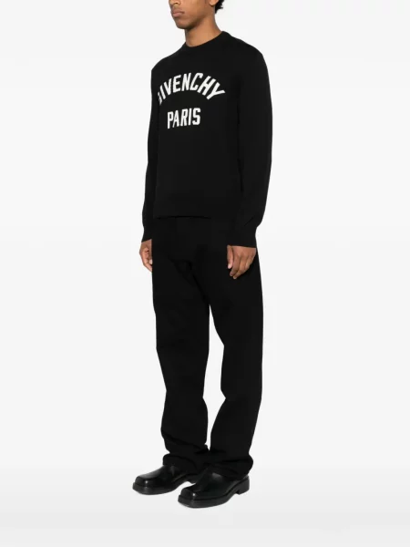 Pulover Givenchy cu decolteu rotund cu autograf negru