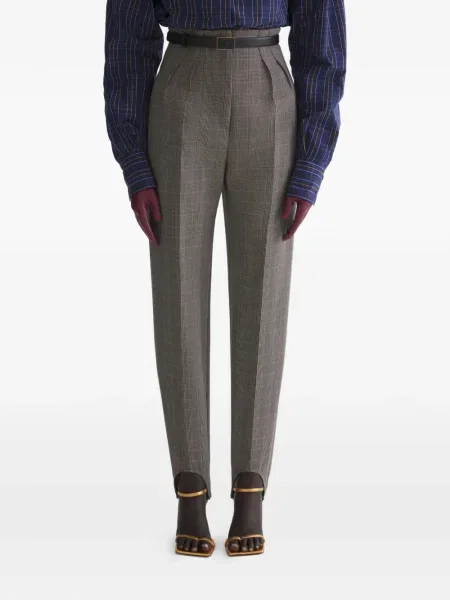 Pantaloni Mugler în carouri gri