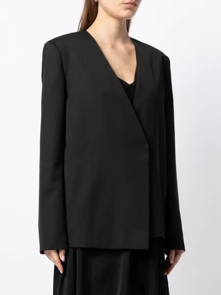 Marynarka Goen.j wełniana kopertowa czarna