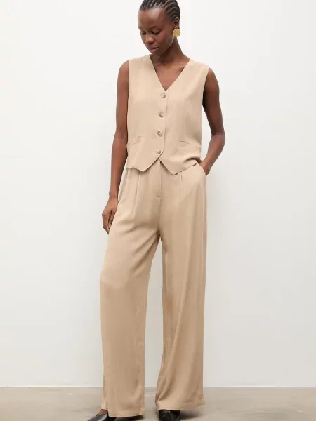 Answear.LAB komplet z domieszką lnu beżowy