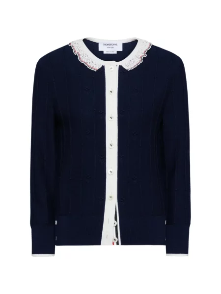 Cardigan Thom Browne din dantelă albastru