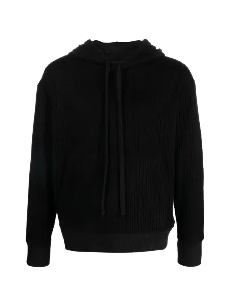 Hanorac cu glugă Tessitura Body Couture tricotate negru