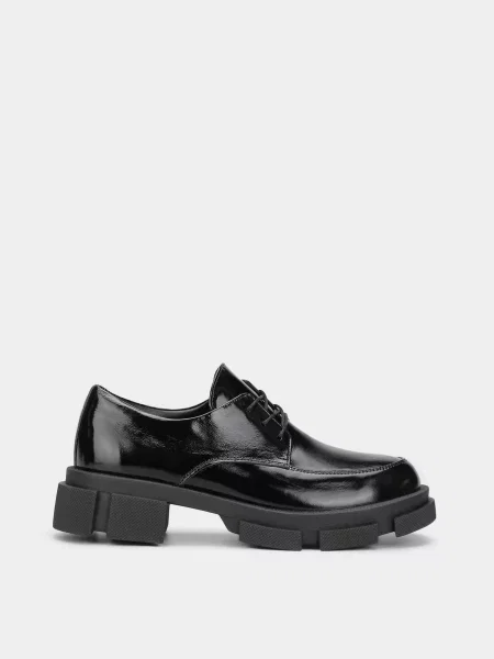 Braska Броги Лакова натуральна шкіра чорний