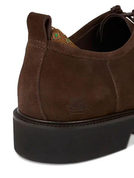 Pantofi derby Etro din piele de căprioară maro