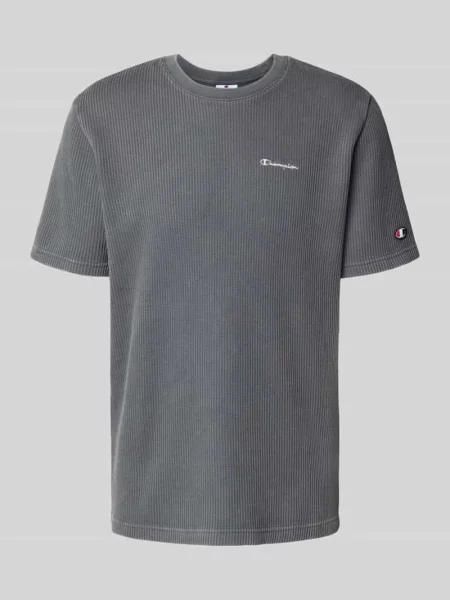 T-shirt z fakturowanym wzorem i haftami z logo Champion