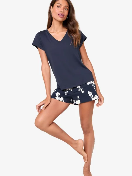 Lipsy Pijama bleumarin alb