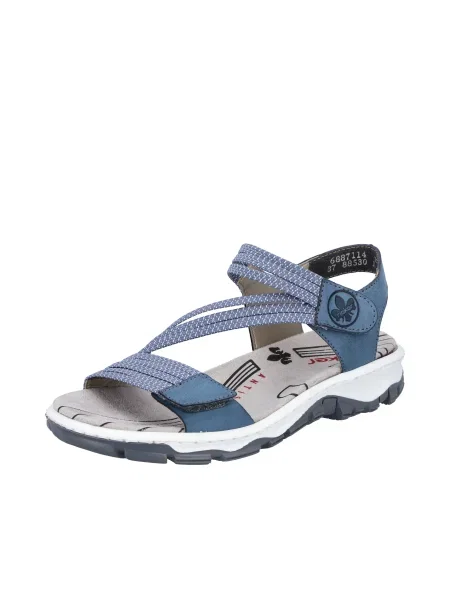 Rieker Sandale za hodanje sivkasto plava / golublje plava bijela