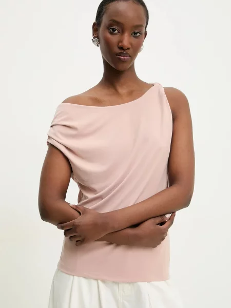 Блуза Answear Lab с изчистен дизайн розово