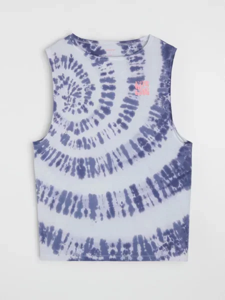 Галстук Sinsay без рукавов с принтом с эффектом тай-дай голубой