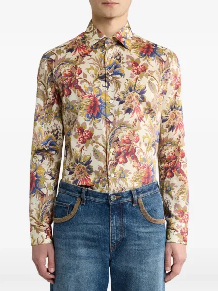 Cămașă Etro din satin cu model floral