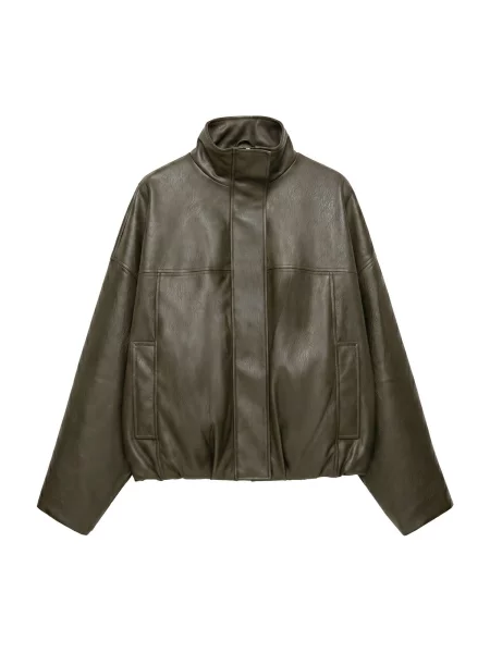 Pull&Bear Geacă de primăvară-toamnă oliv