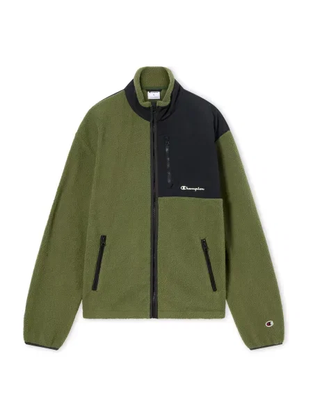 Champion Jachetă fleece verde pin negru