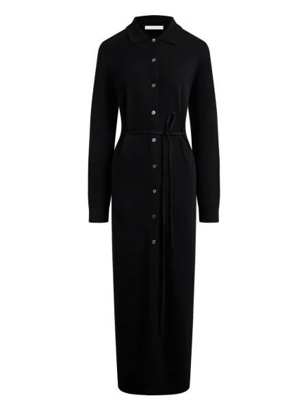 Dzianinowa sukienka koszulowa 12 Storeez garniturowa czarna