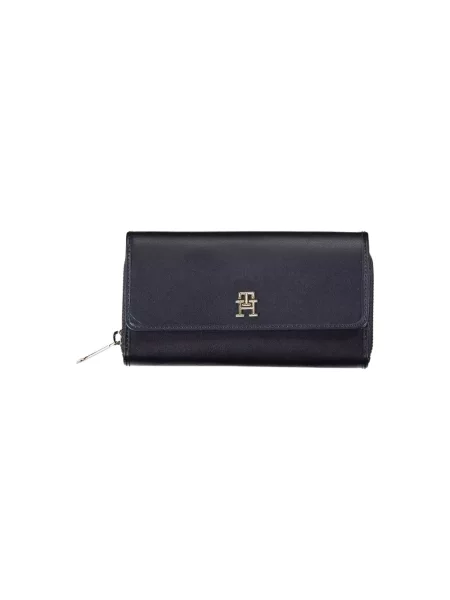 Lniany portfel Tommy Hilfiger niebieski
