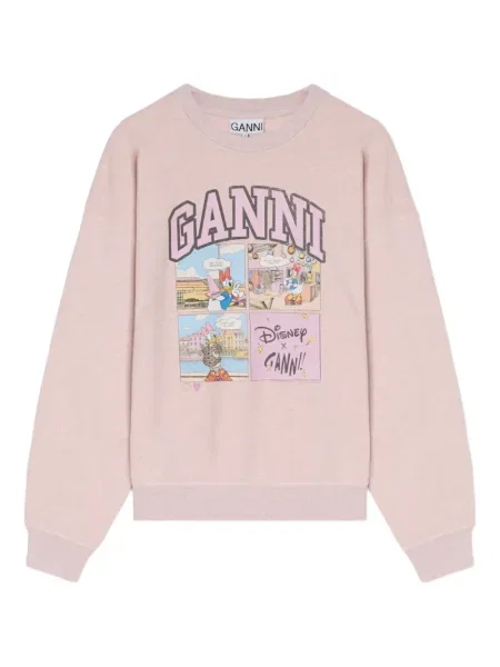 Hanorac Ganni cu imagine roz