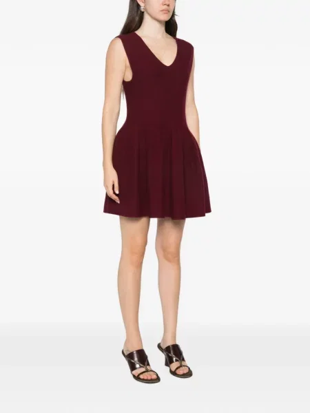 Rochie mini Lisa Yang cu decolteu în V roșu
