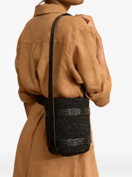 Geanta de piele Manebi din piele negru