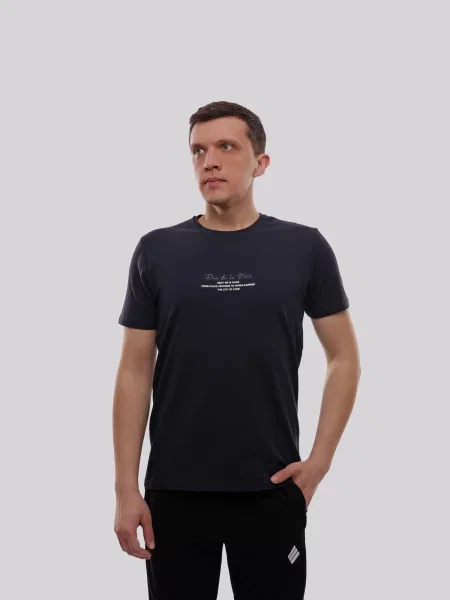 Футболка TREND LINE темно-синій віскоза/поліестер синя