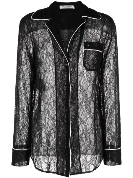 Cămașă Philosophy Di Lorenzo Serafini din dantelă negru
