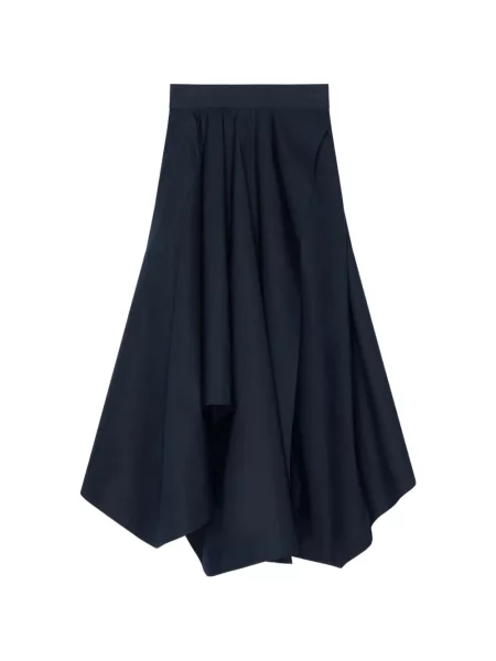 Fusta maxi Givenchy asimetrică din poplin albastru