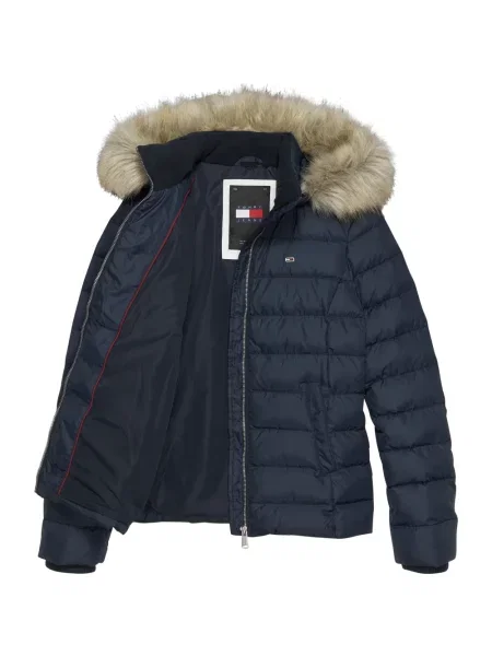 Kurtka jeansowa Tommy Jeans z kapturem z autografem niebieska