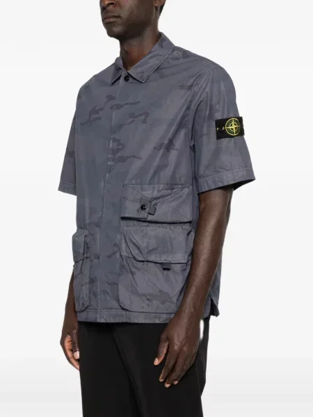 Maskáčová košile Stone Island s kamínky šedá