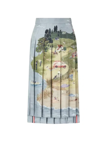 Fustă midi Thom Browne albastru