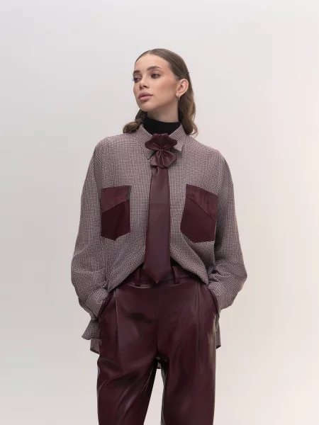 Сорочка Seven Eleven бавовна/поліестер бордовий