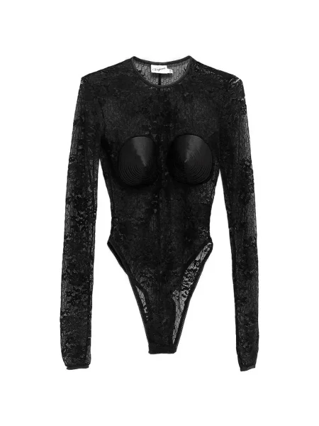 Body Vaquera din dantelă negru