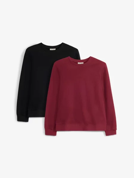 Bluza dresowa z miękkiej bawełny organicznej 2 szt. czarna