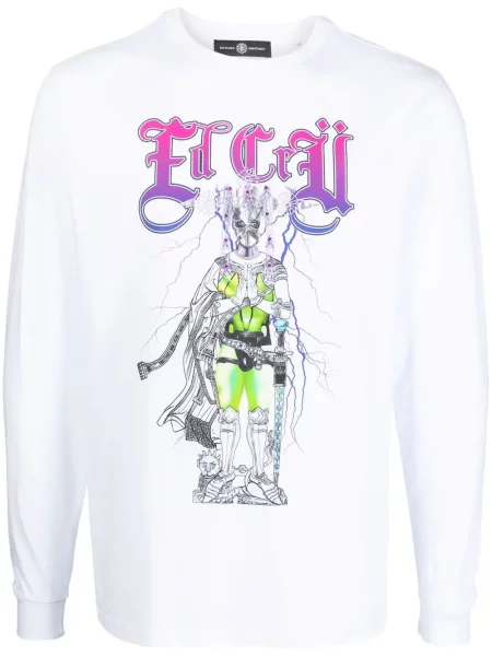 Tricou Edward Crutchley cu imagine alb