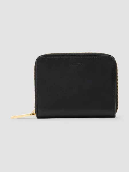 AllSaints portofel de piele LENA HEX femei negru