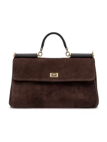 Torebka Dolce And Gabbana skórzana biznesowa brązowa