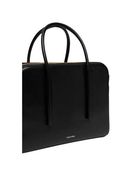 Calvin Klein Kabelka Carryall Mini Leather Tote Bag čierna