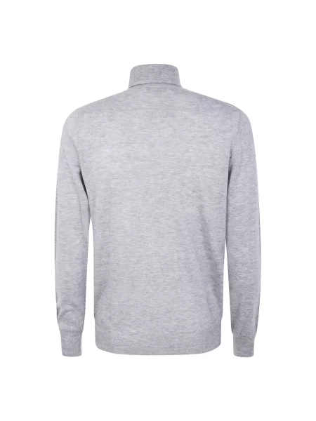 Lniany sweter z golfem Filippo De Laurentiis szary