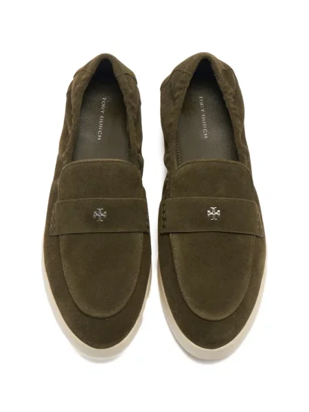 Pantofi loafer Tory Burch din piele de căprioară verde