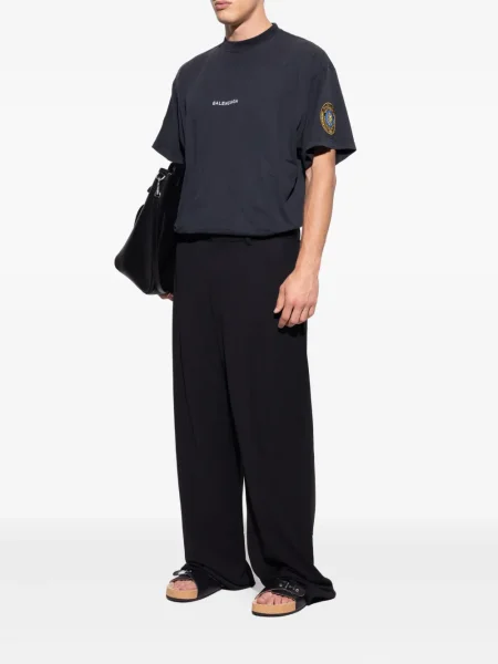 Sneakerși Balenciaga din piele cu cataramă negru