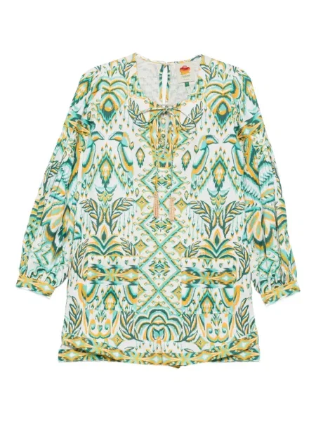 Kombinezon Farm Rio w tropikalny nadruk niebieski