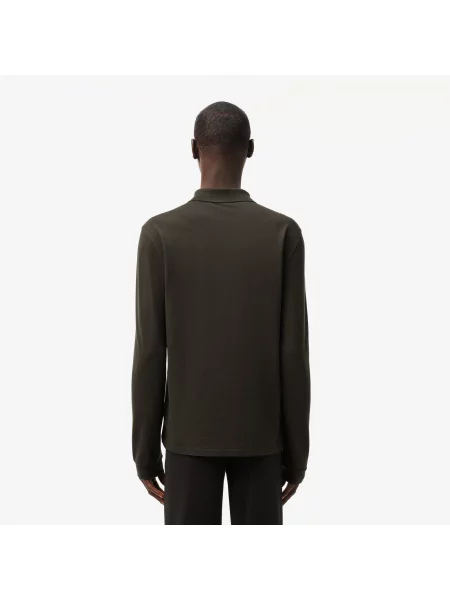 Lacoste Koszulka Polo Z Długim Rękawem Classic Fit Khaki zielony