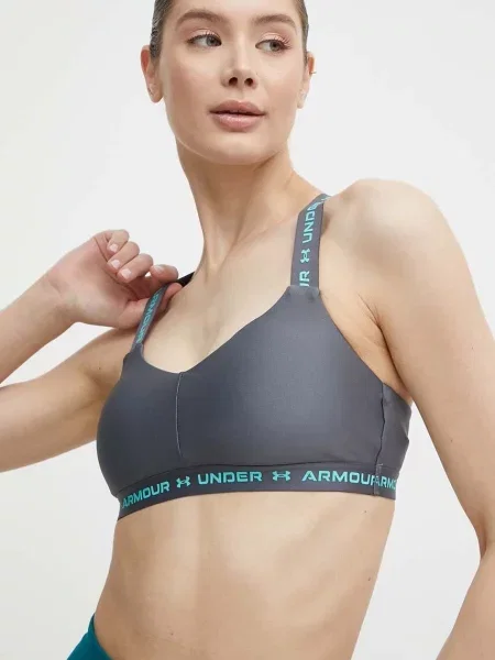 Under Armour Sportovní podprsenka Crossback šedá