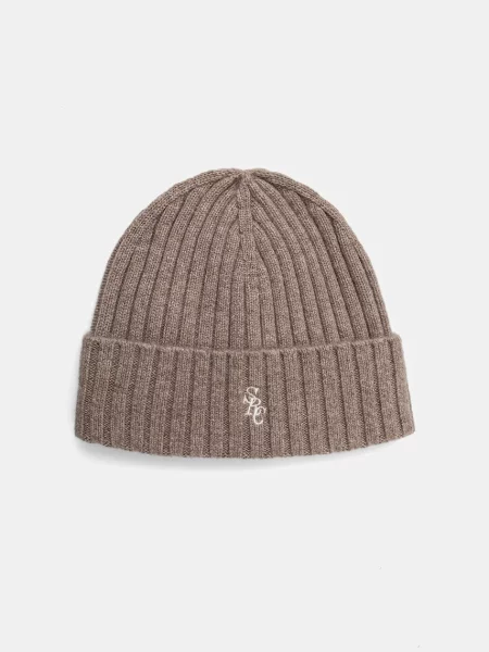 Sporty & Rich czapka wełniana SRC Cashmere beżowa